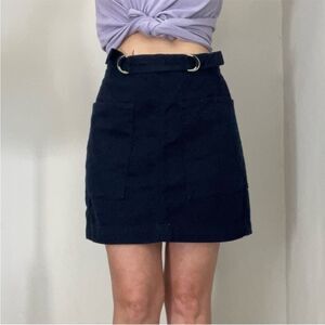 Anthropologie Short Cargo Skirt 0‎ Navy Blue Preppy Pencil Skirt Casual Work XS